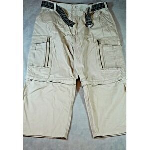 Vintage  Bailey's Point Zip Off Cargo Convertible Pants Beige‎ Pockets 38x30